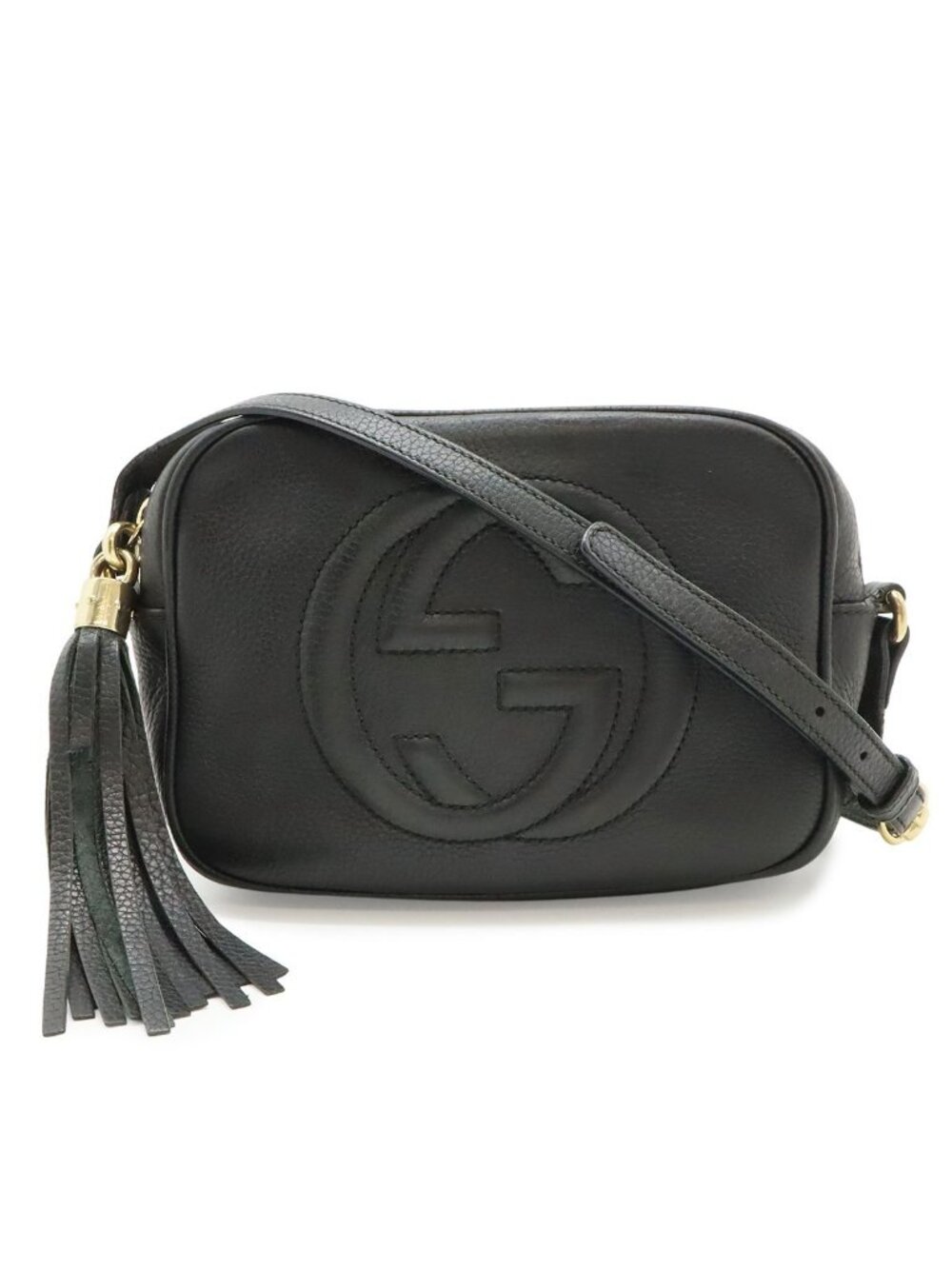 Gucci Soho Small Disco Tassel Fringe Shoulder Bag Pochette Crossbody Leather